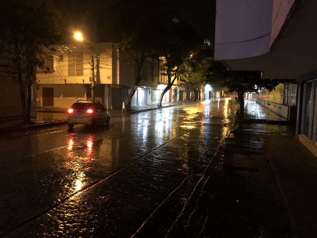 Part of downtown Santa Marta at Night